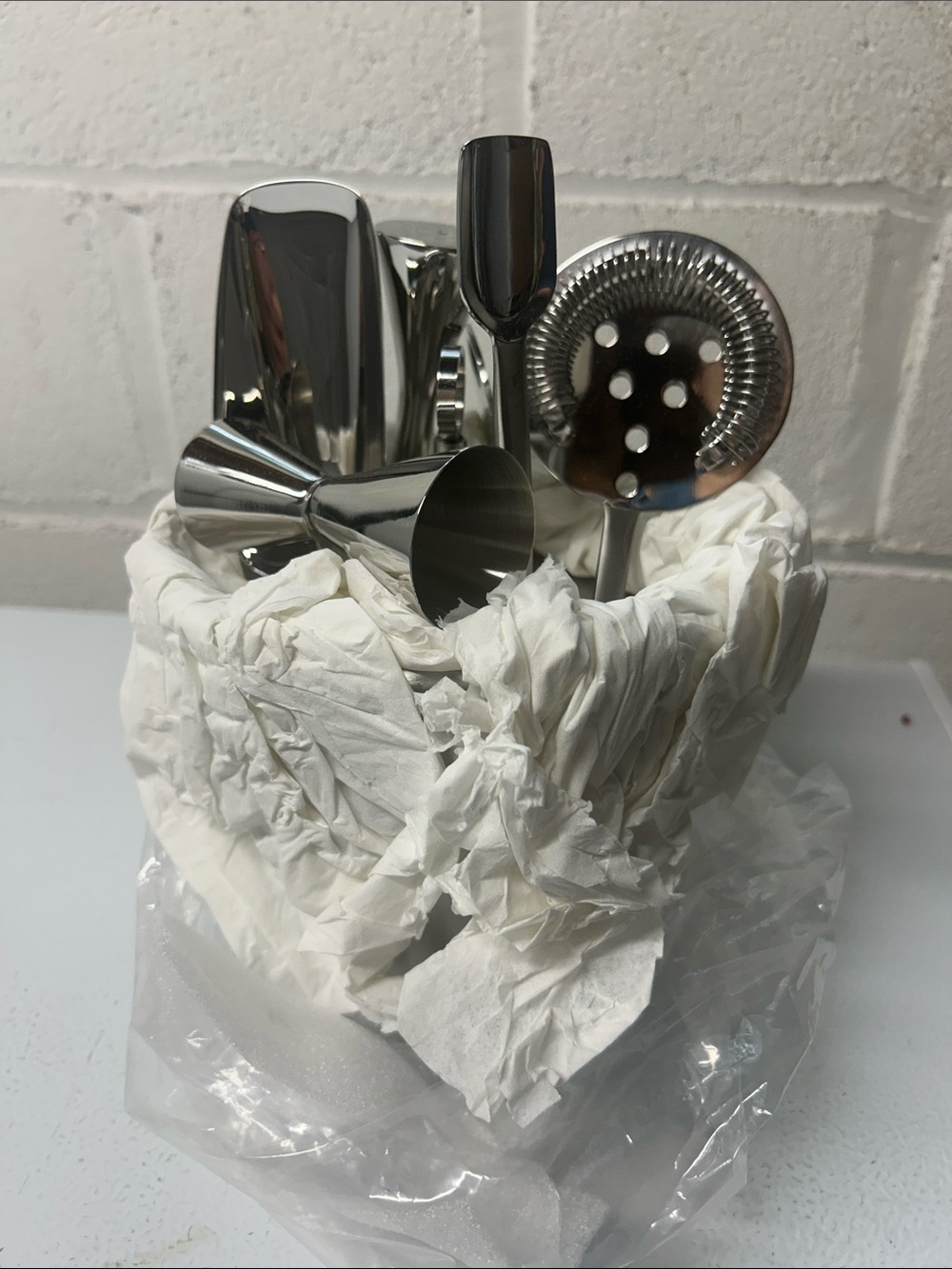 Crate and Barrel Stainless Steel Bar Tool Set with Silver Finish - Picture 3 of 3